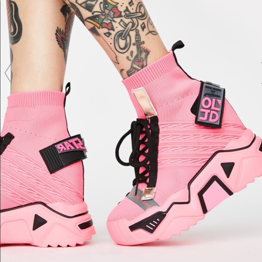 Pink Platform Sneakers